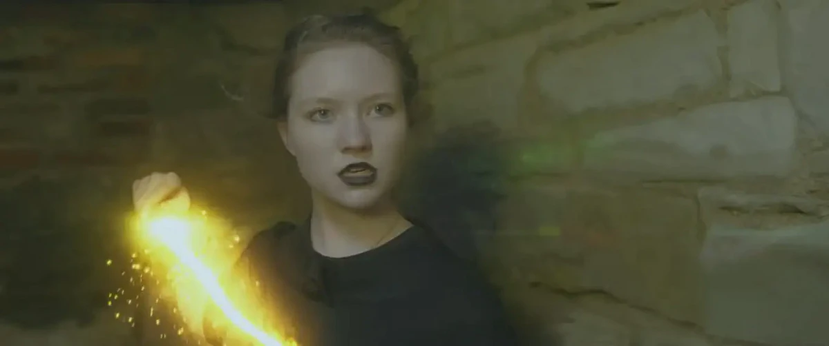 Muriel Warrington (Makenna Weyburne) taking the Bellatrix Death Eater Sisters test