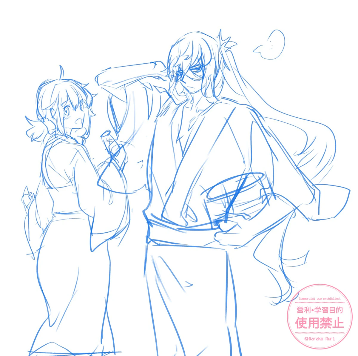 温泉ピオぐだ♀ちゃんラフ